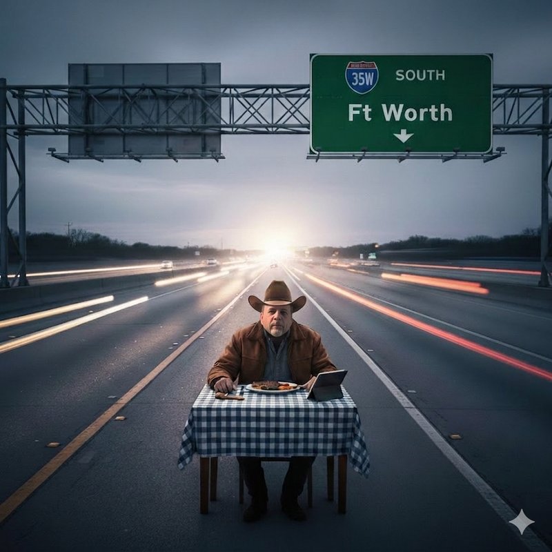 Old Texas Dude — I-35 South, Fort Worth